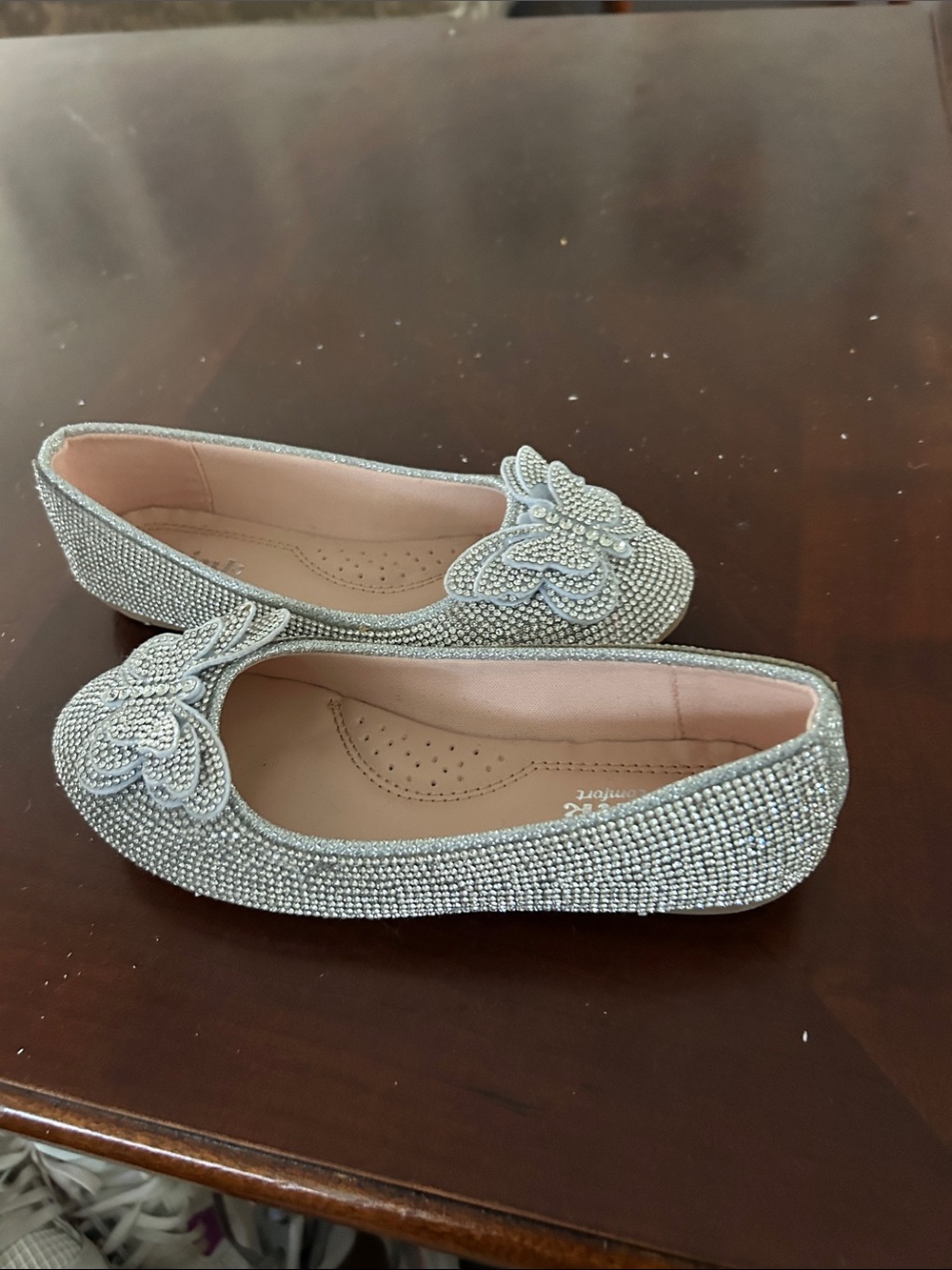 Link Silver Rhinestone Loafers with Tan Lining - Picture 5 of 6